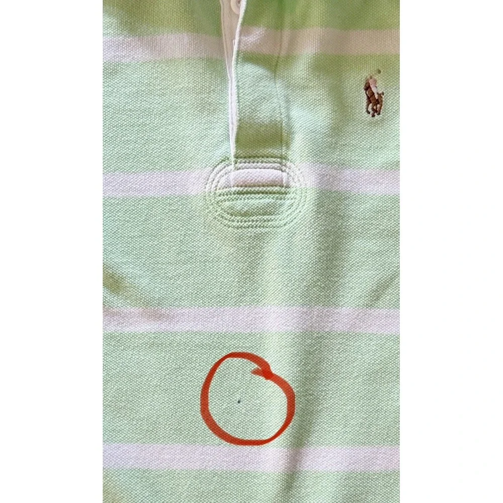 Ralph Lauren Polo Shirt Dress Girls Size 7 Mint Green White Stripe Preppy Pony